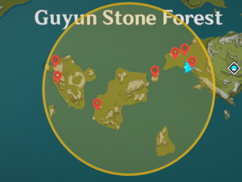 Genshin Impact Lost Riches Schatzgebiet 13 Standorte im Guyun Stone Forest