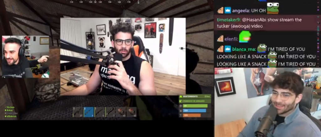 HasanAbi Doppelgänger zucken den spanischen Streamer IlloJuan 