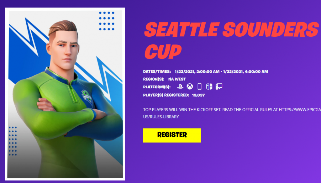 Seattle Sounders Fortnite Cup Zeitplan