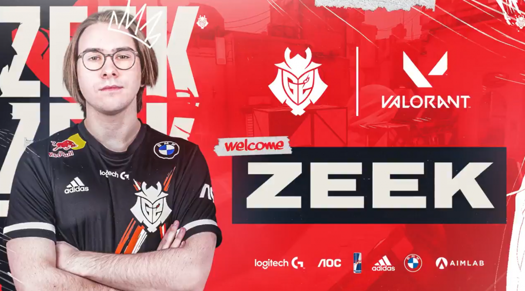 G2 Esports picks up former Fortnite pro Zeek to round up Valorant roster