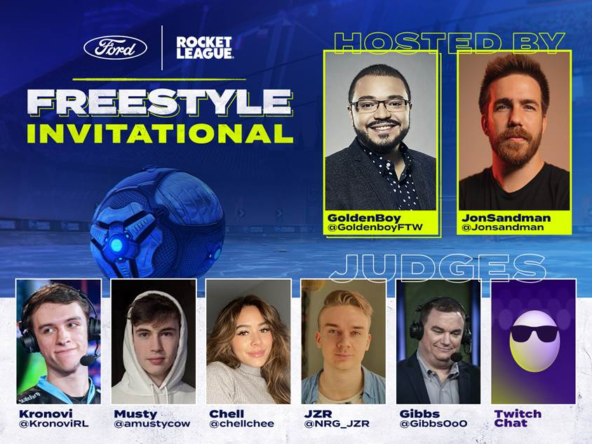 Ford Rocket League Freestyle Einladungsgäste Gastgeber Teilnehmer Teilnehmer Richter