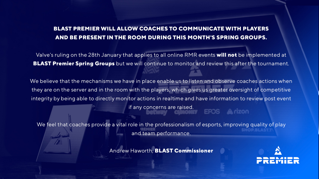 BLAST Premier Spring Groups CS: GO trainiert die Ventilregelung