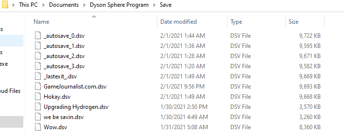 Dyson Sphere-Programm Speicherort der Datei