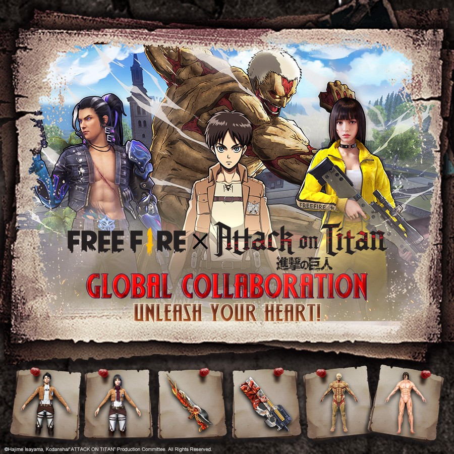 Free Fire x Attack on Titan: Exklusive Skins