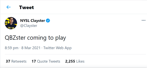 CLAYSTER QBZ Tweet