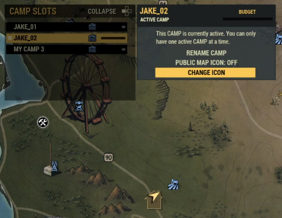 Fallout 76 CAMP SLOTS