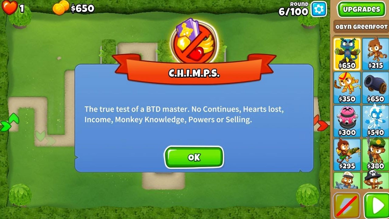 Was ist der CHIMPS-Modus in Bloons TD 6?