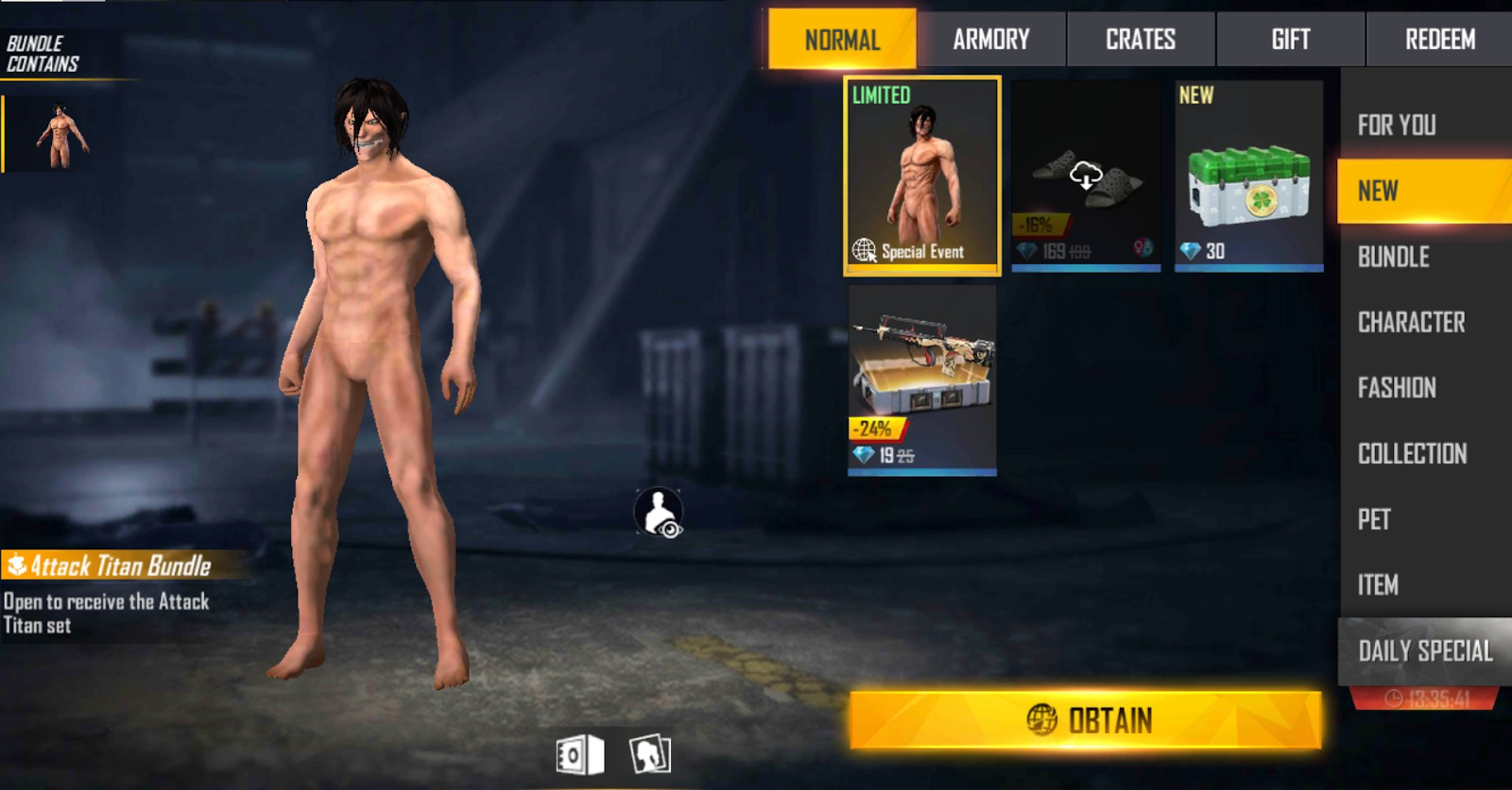 Free Fire x Attack on Titan: Exklusive Skins