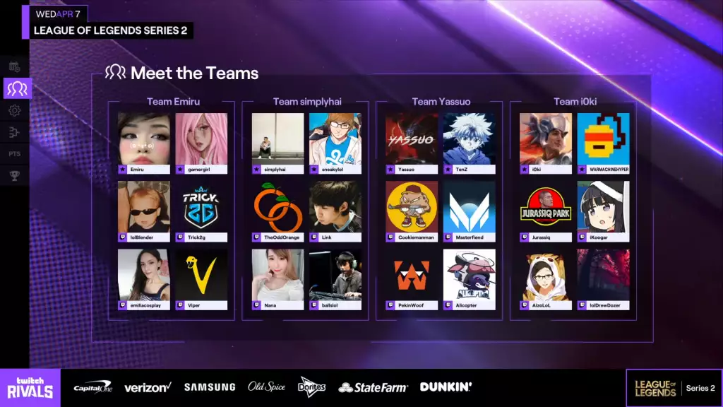 Spieler der Twitch Rivals League of Legends Series 2-Teams