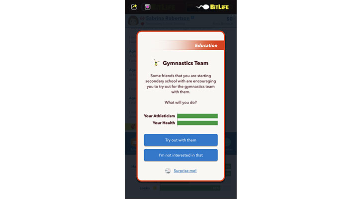 Wie man Gymnastik in BitLife übt