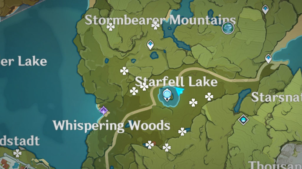 Wo man Sunsettia - Stormbearer Mountains und Starfell Lake findet