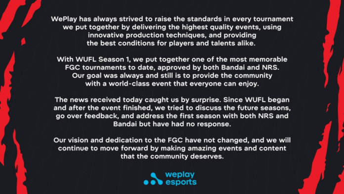 Bandai Namco und NRS trennen sich von WePlay, nachdem die Partnerschaft mit Betrugswetten bekannt geworden ist
