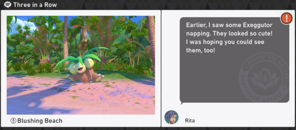 Neue Pokemon Snap Blushing Beach Day Anfragen - Drei in einer Reihe