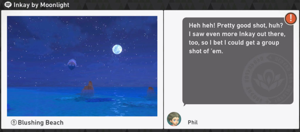 Neue Pokemon Snap Blushing Beach Night Anfragen - Inkay by Moonlight