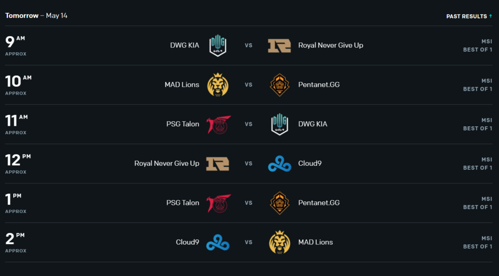 League of Legends Mid-Season Invitational Rumble Stage Tag 1 Zeitplan