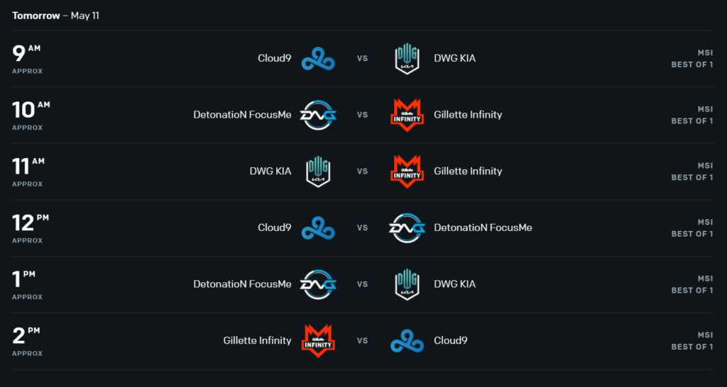 League of Legends Mid-Season Invitational Day 6 Zeitplan