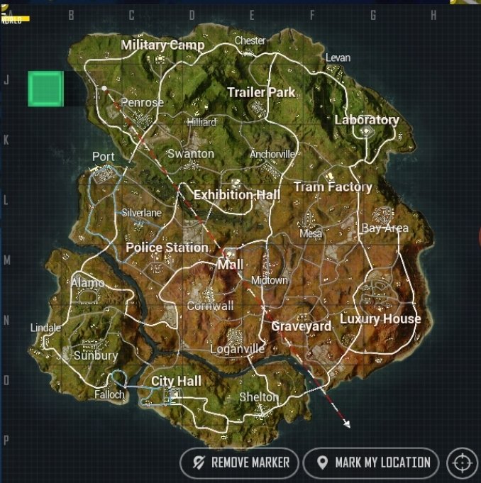 PUBG New State vollständige Karte troi 2051 alle Orte POI