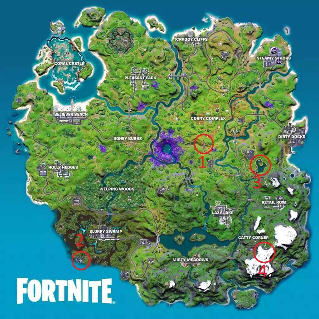 Fortnite Season 7 Karte beste Landeplätze