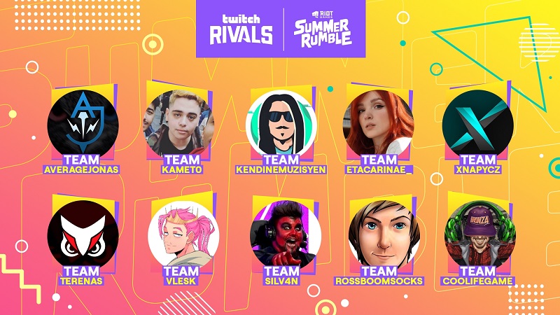 Twitch-Rivalen x Riot Games Summer Rumble, wie man Details zu den Teams im Zeitplanformat ansieht