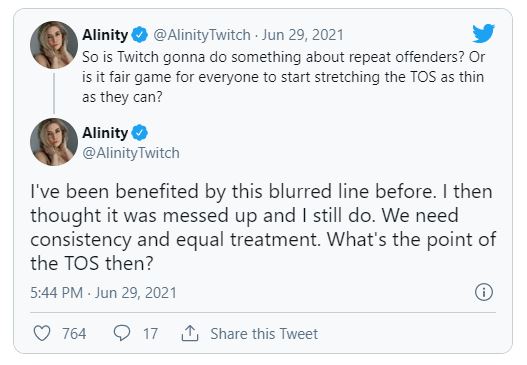 Alinity Zucken Twitter Antwort Indiefoxx Amouranth Whirlpool Meta