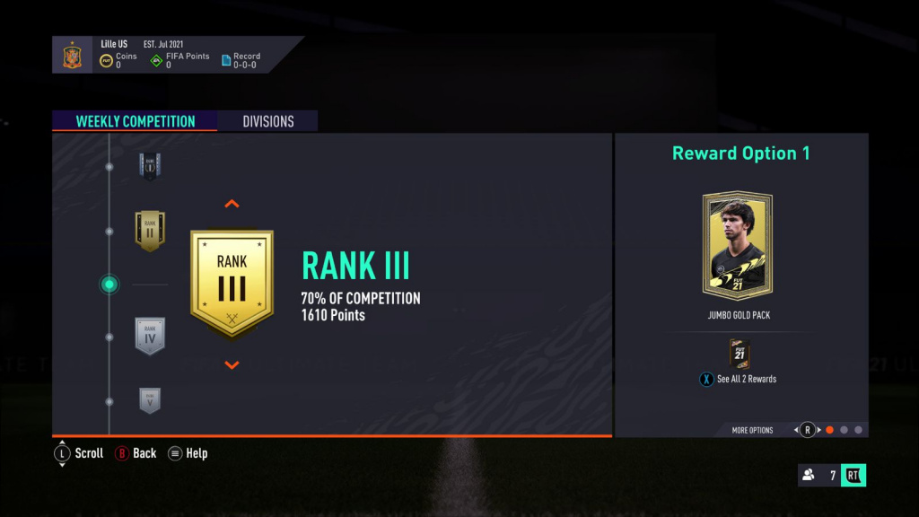 FUT Division Rivals Ränge