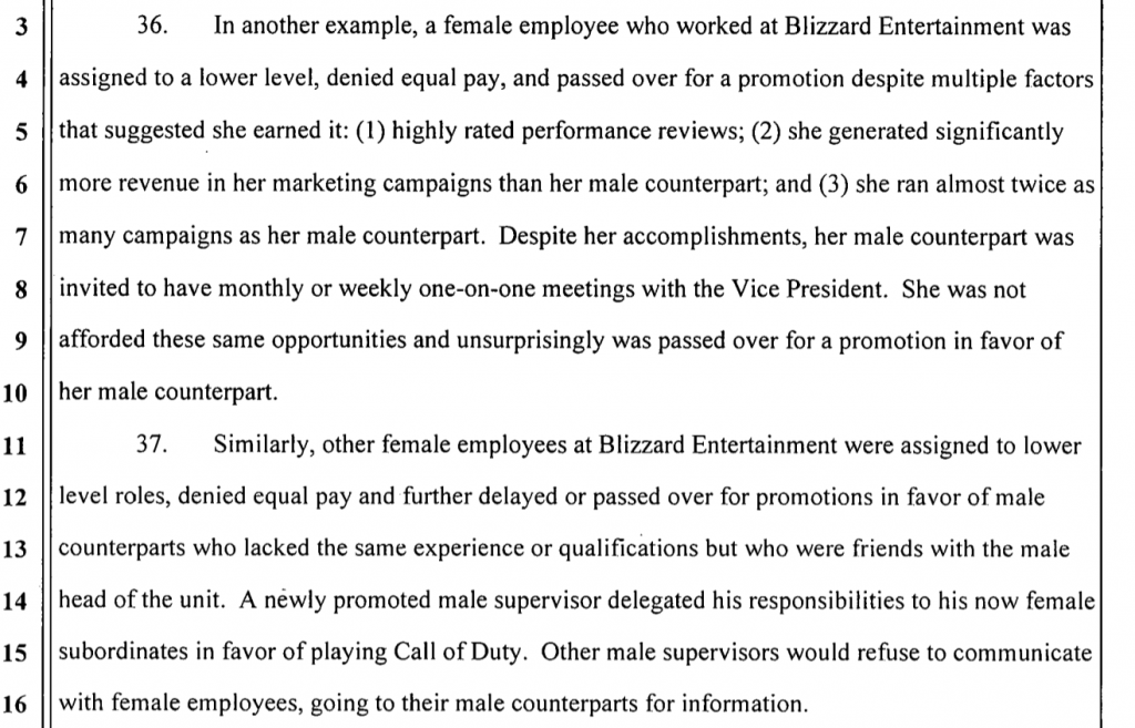 Klage Activision Blizzard inkl. Diskriminierung am Arbeitsplatz