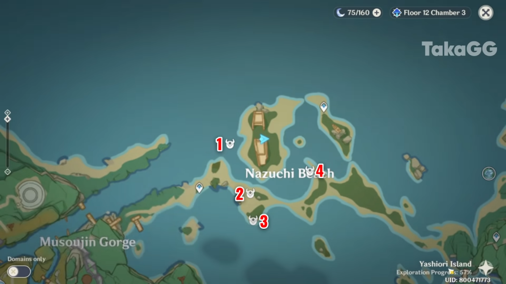 Zerstörung aller vier feindlichen Lager am Strand von Nazuchi