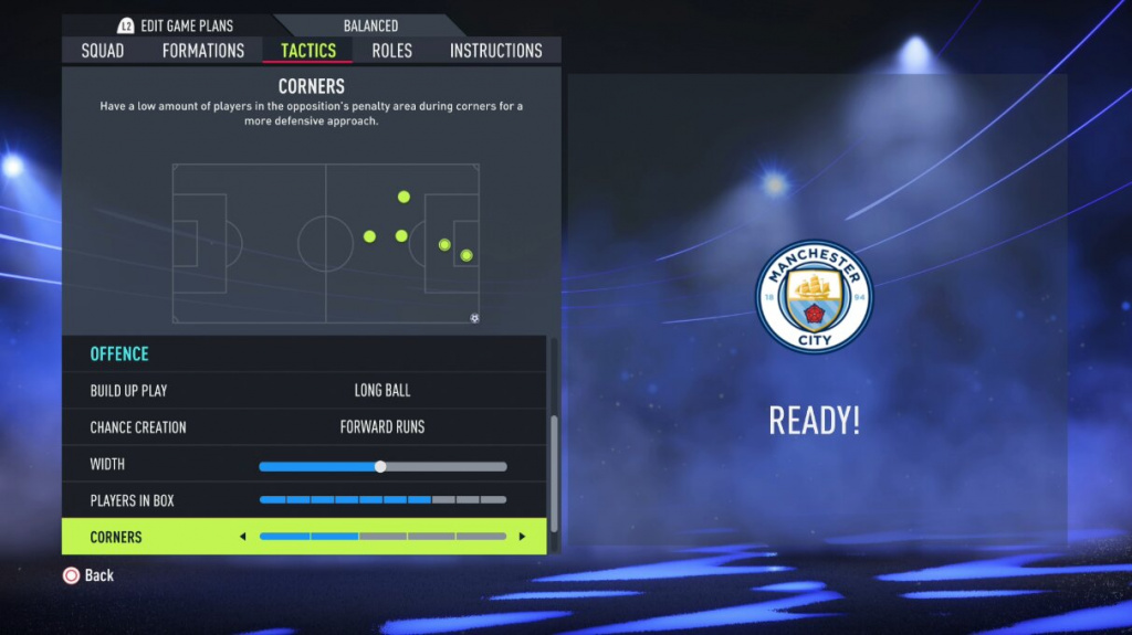 FIFA 22 Build Up Play and Chance Creation Menu zweite Version