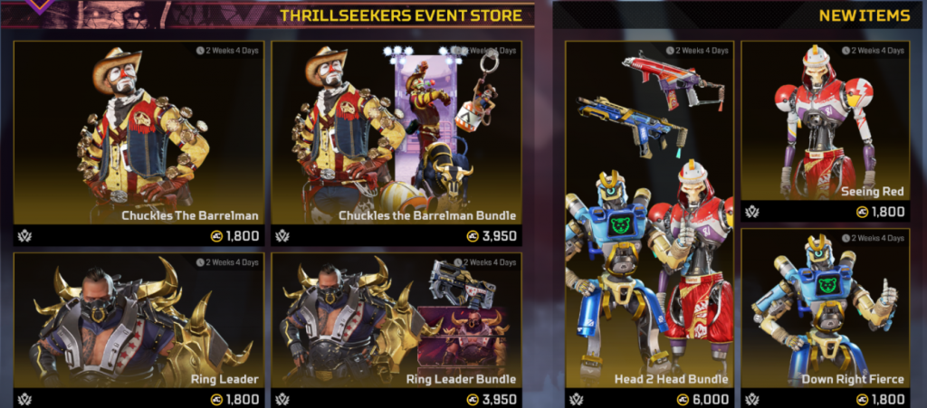 Apex Legends Thrillseekers alle neuen Skins Kosmetik