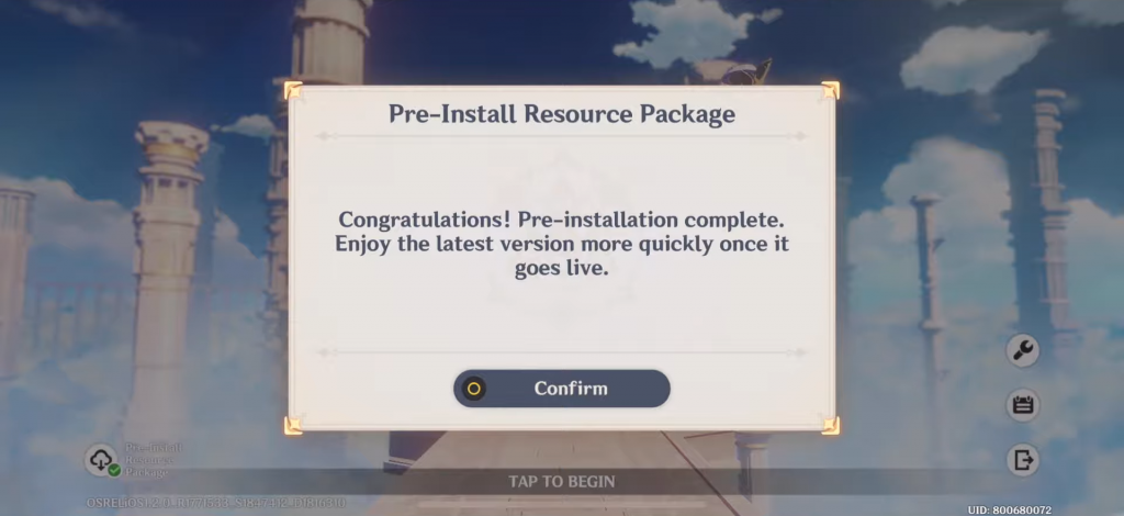 genshin impact pre install 1.3