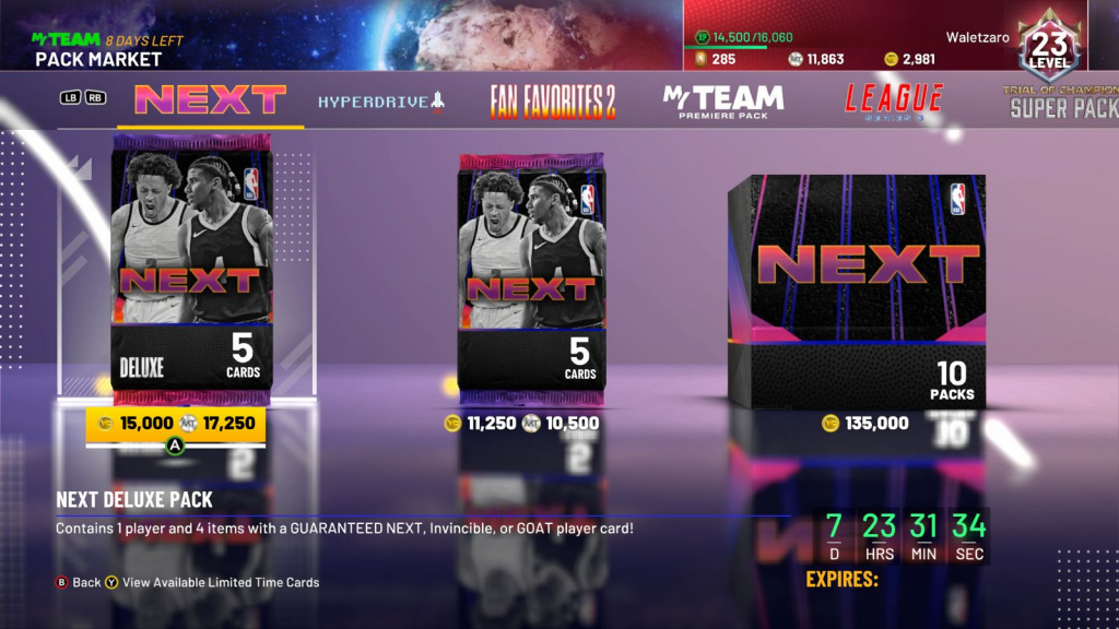 NBA 2K21 NEXT Pack-Markt