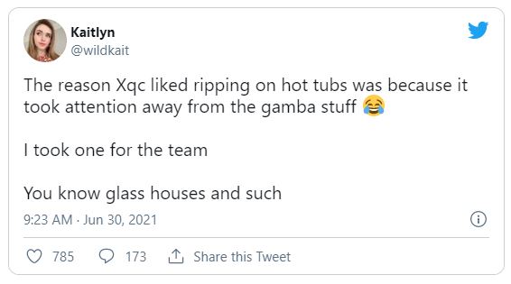 amouranth tweet xqc zucken gamaba stream drama