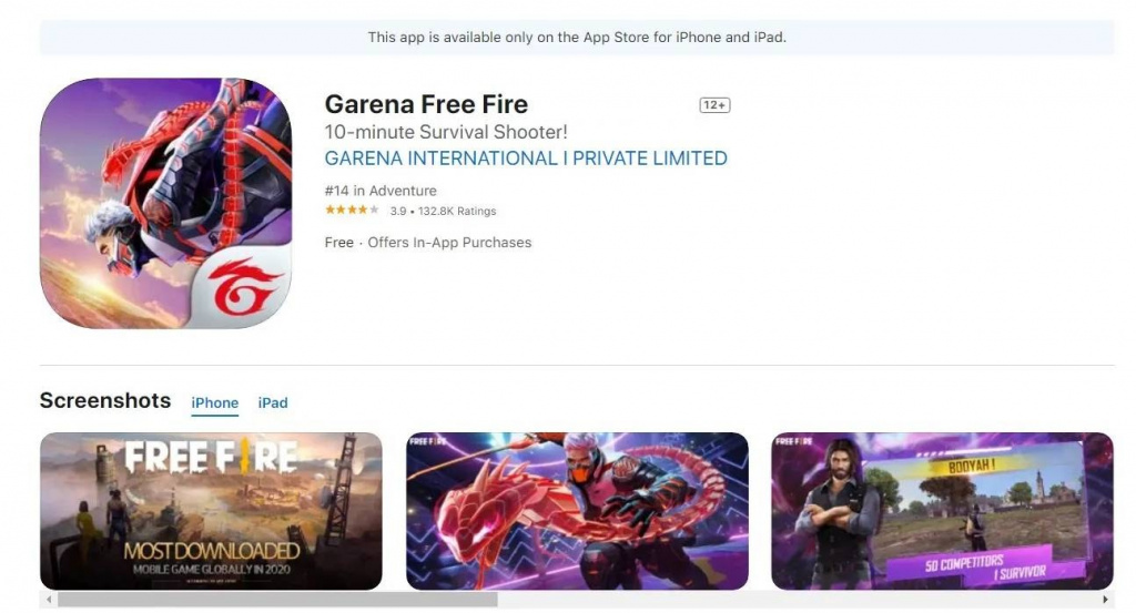 Free Fire OB29 iOS Downloadgröße