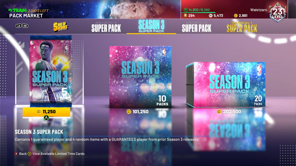 NBA 2K21 Season of Giving Super Pack Markt