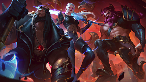 Pentakill-Skins von Yorrick Kayle Olaf im Spiel