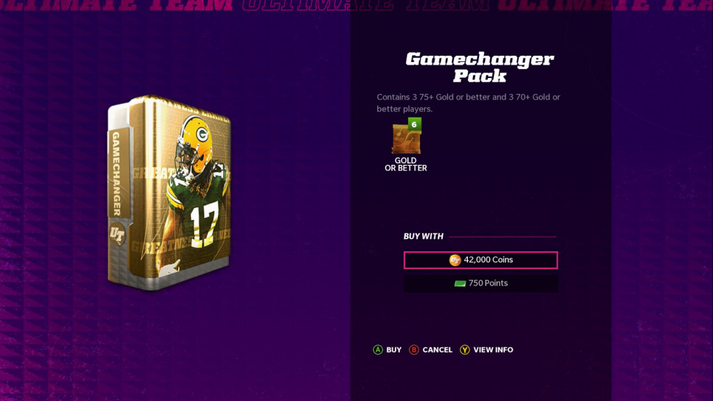 Madden 22 Gamechanger-Pack-Marktplatz