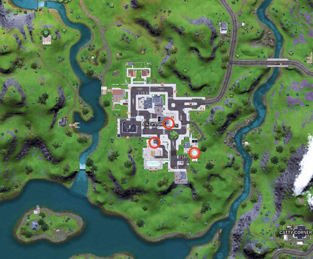 Fortnite Lazy Lake Detaillierte Blumenstandorte