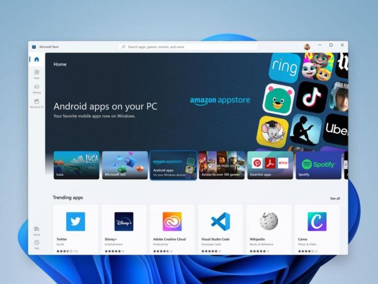Windows 11 überarbeitet den Microsoft Store und führt Android-Apps auf den PC ein