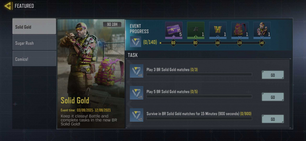 COD Mobile Solid Gold-Event