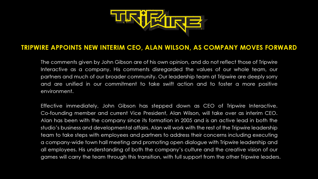 John Gibson, CEO von Tripwire Interactive, hat 