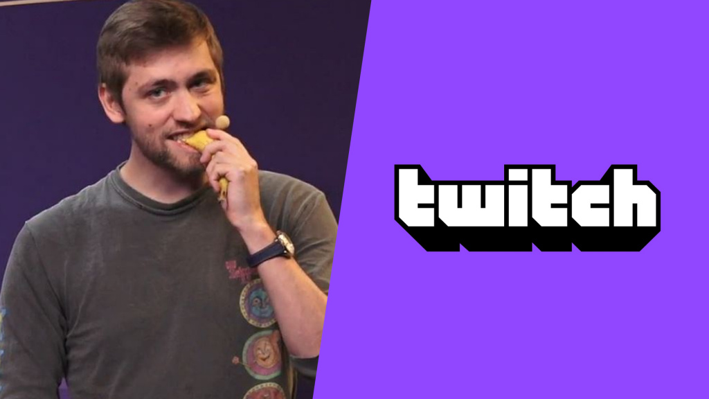 Sodapoppin isst Banane im Ganzen in der Spielshow von Mogul Money Twitch