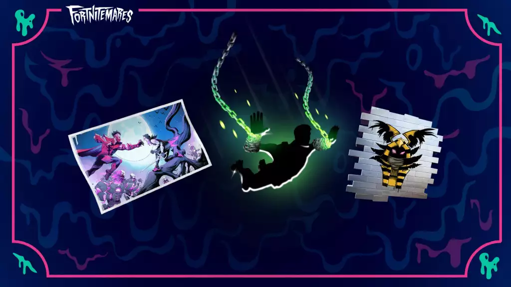 So entsperren Sie Raven's Curse Spray, den Midnight Showdown Loading Screen und den Wrathful Breakout Contrail in Fortnitemares 2021. (Bild: Epic Games)