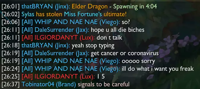 League of Legends toxischer Chat