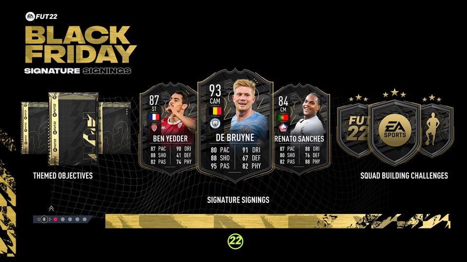 FIFA 22 Black Friday Signature Signings Ladebildschirm