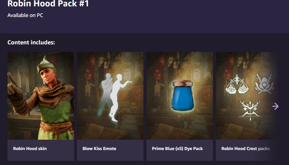 New World Prime Gaming kostenlose Belohnungen, wie man den Inhalt des Autumn Kings Pack Robin Hood Packs erhält