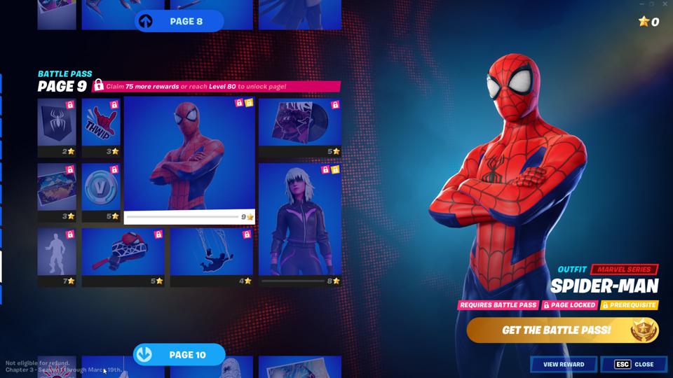 Wie bekomme ich Spiderman Skin Kapitel 3 Staffel 1 Battle Pass?