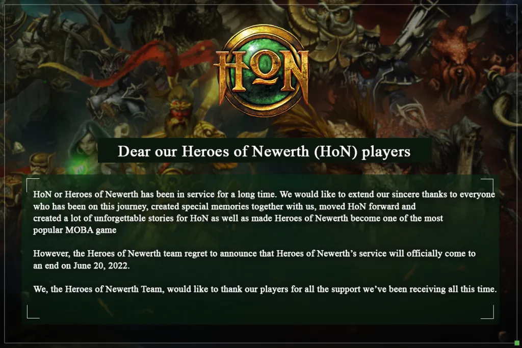 Heroes of Newerth-Server werden 2022 heruntergefahren