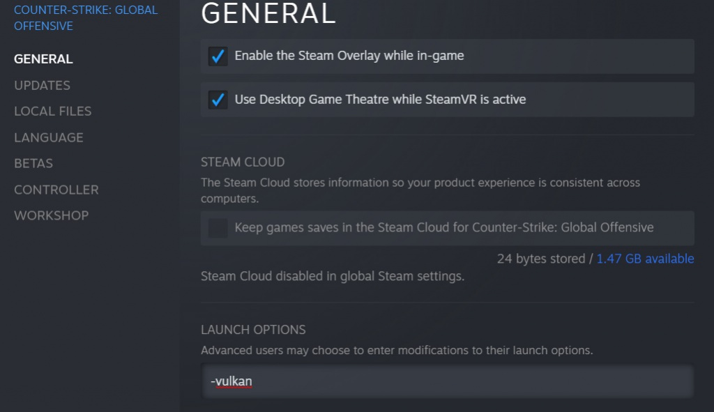 CS:GO vulkan support api So aktivieren Sie den Startbefehl Linux-Ventil neuestes Update neu