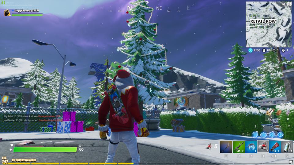 Fortnite Holiday Tree and treasure chest Chapter 3