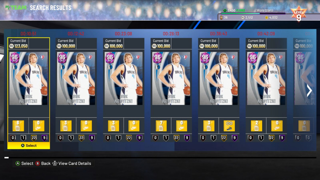 NBA 2K22 NBA75 IV Pack Auktionsangebote Dirk